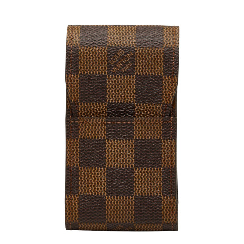 ルイ ヴィトン ダミエ エテュイ シガレット タバコケース シガレットケース N63024 ブラウン PVC レザー レディース LOUIS VUITTON 【中古】