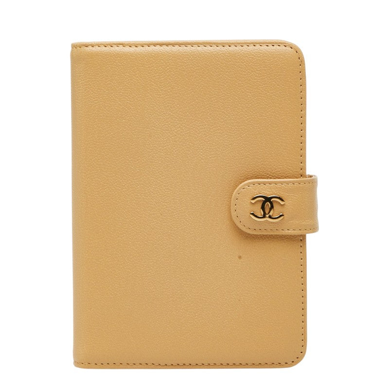 シャネル ココマーク アジェンダ 手帳カバー システム手帳 ベージュ レザー レディース CHANEL 【中古】