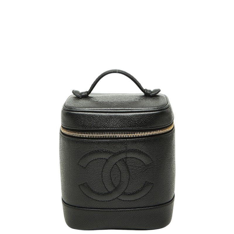 シャネル ココマーク バニティバッグ ハンドバッグ ブラック キャビアスキン レディース CHANEL 【中古】
