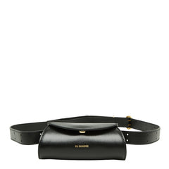 ジルサンダー カンノーロ マイクロ ショルダーバッグ ブラック レザー レディース JIL SANDER 【中古】