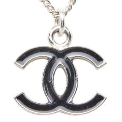 シャネル ココマーク ネックレス シルバー ブラック メタル レディース CHANEL 【中古】