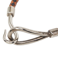 エルメス ジャンボブレス ブレスレット シルバーブラウン メタル レザー レディース HERMES 【中古】