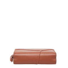 ロエベ アナグラム パズル コンパクトウォレット 二つ折り財布 ブラウン レザー レディース LOEWE 【中古】