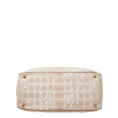 シャネル ココマーク ニュートラベルラインMM トートバッグ ショルダーバッグ ベージュ系 キャンバス レザー レディース CHANEL 【中古】