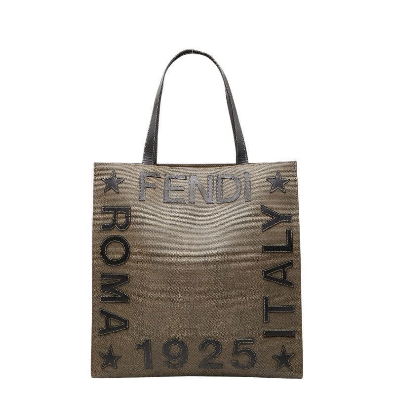 フェンディ 1925 ROMA ITALY トートバッグ ショルダーバッグ ブラウン ブラック PVC レザー レディース FENDI 【中古】