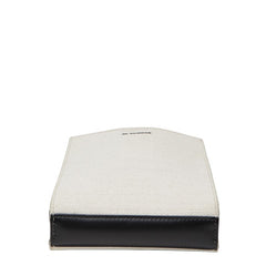 ジルサンダー タングルSM 斜め掛けショルダーバッグ アイボリー ブラック レザー キャンバス レディース JIL SANDER 【中古】