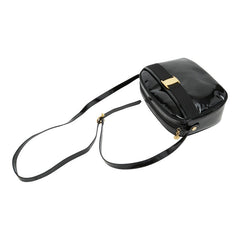 サルヴァトーレフェラガモ ヴァラ 斜め掛け ショルダーバッグ ブラック エナメル レディース Salvatore Ferragamo 【中古】