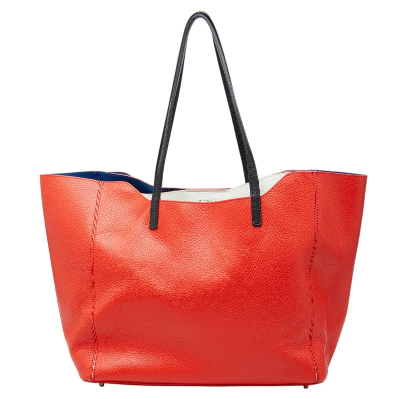 フルラ ファンタジア トートバッグ ショルダーバッグ トリコロール レッド ホワイト ブルー レザー レディース Furla 【中古】