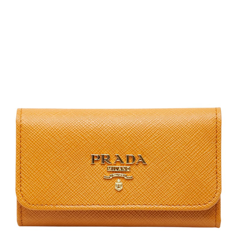 プラダ キーケース KP5052 イエロー サフィアーノレザー レディース PRADA 【中古】