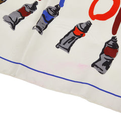 ルイ ヴィトン 絵の具柄 スカーフ 大判 マルチカラー シルク レディース LOUIS VUITTON 【中古】