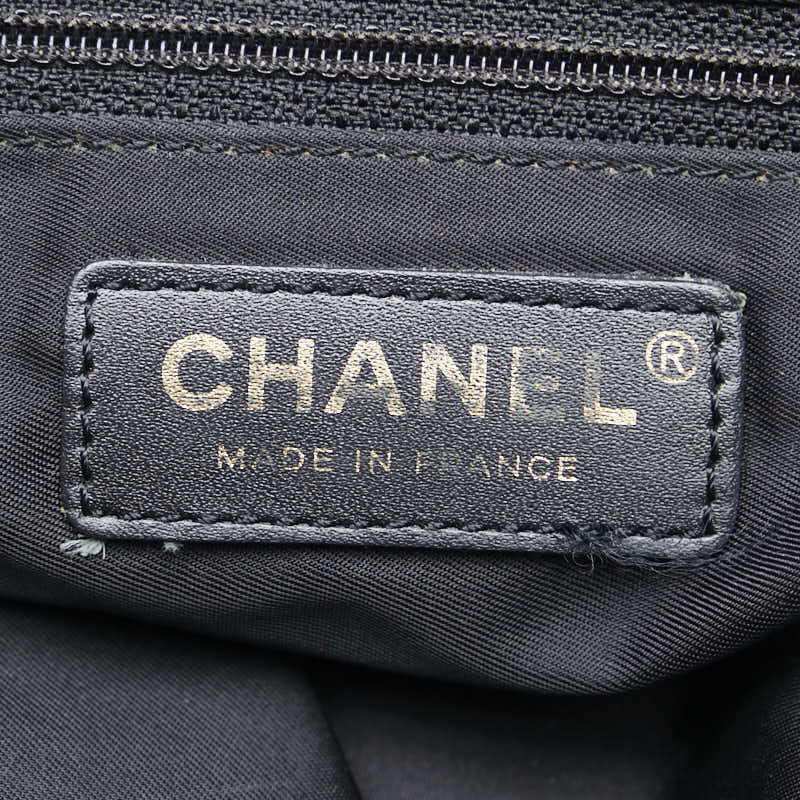 シャネル ニュートラベルライン トートMM ココマーク トートバッグ ブラック ナイロン レザー レディース CHANEL 【中古】