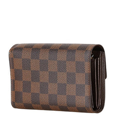 ルイ ヴィトン ダミエ ポルトフォイユ アレクサンドラ 二つ折り財布 N63067 ブラウン PVC レディース LOUIS VUITTON 【中古】