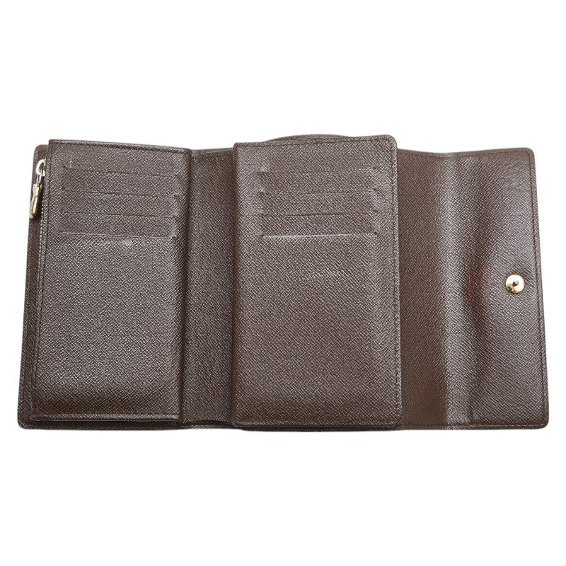 ルイ ヴィトン ダミエ ポルトフォイユ アレクサンドラ 二つ折り財布 N63067 ブラウン PVC レディース LOUIS VUITTON 【中古】