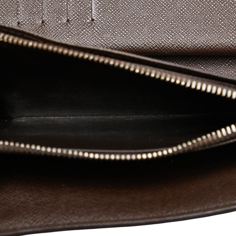ルイ ヴィトン ダミエ ポルトフォイユ アレクサンドラ 二つ折り財布 N63067 ブラウン PVC レディース LOUIS VUITTON 【中古】