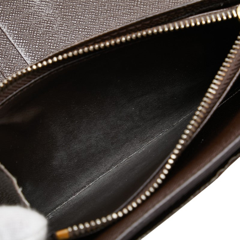 ルイ ヴィトン ダミエ ポルトフォイユ アレクサンドラ 二つ折り財布 N63067 ブラウン PVC レディース LOUIS VUITTON 【中古】