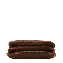 セリーヌ マカダム 斜め掛け ショルダーバッグ ブラウン PVC レザー レディース CELINE 【中古】