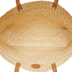 トリーバーチ トートバッグ カゴバッグ ブルー ベージュ ラフィア レザー レディース Tory Burch 【中古】