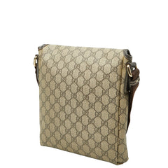 グッチ GGスプリーム 斜め掛け ショルダーバッグ 223666 ベージュ ブラウン PVC レザー レディース GUCCI 【中古】