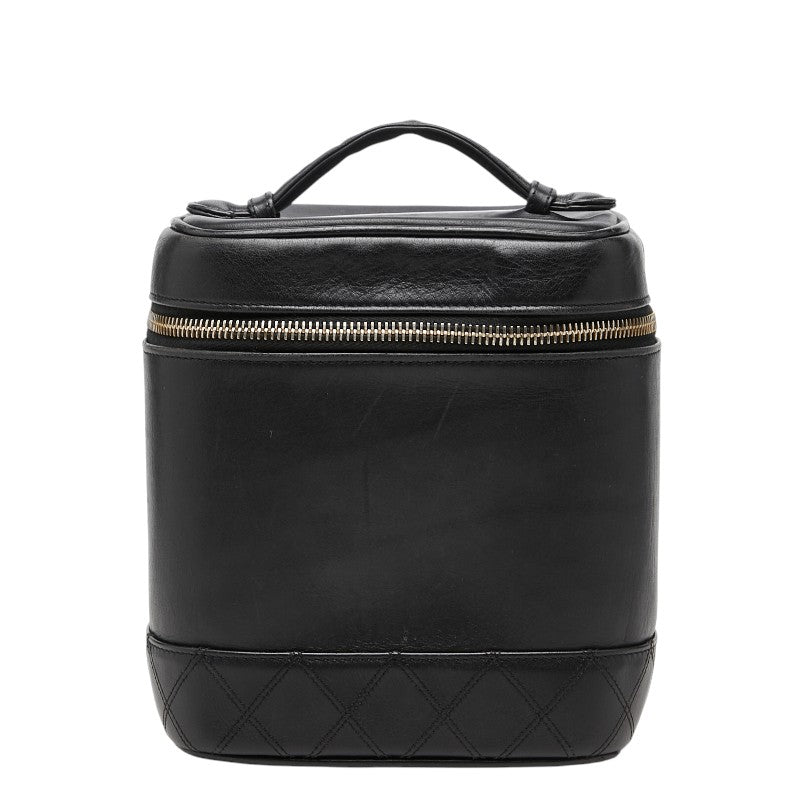 シャネル ビコローレ バニティバッグ ハンドバッグ ブラック ラムスキン レディース CHANEL 【中古】