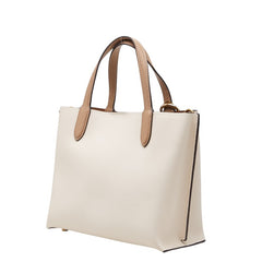 コーチ ウィロウ トート24 カラーブロック ハンドバッグ ショルダーバッグ 2WAY C8561 アイボリー ベージュ レザー レディース COACH 【中古】