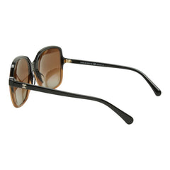 シャネル ココマーク POLARIZED スクエアシェイプ サングラス 5349-A ブラック ブラウン プラスチック レディース CHANEL 【中古】