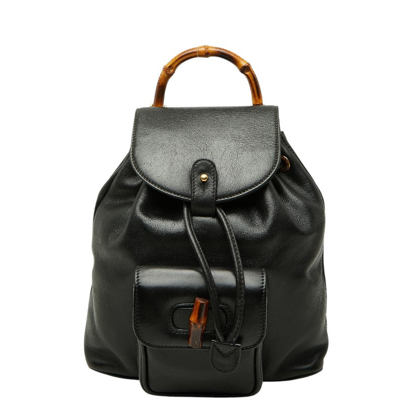 グッチ バンブー リュック バックパック 003 2034 0030 ブラック レザー レディース GUCCI 【中古】