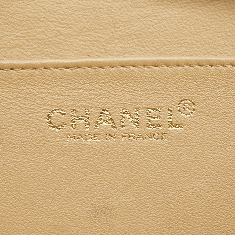 シャネル チョコバー ハンドバッグ ベージュ ブラウン キャンバス レザー レディース CHANEL 【中古】