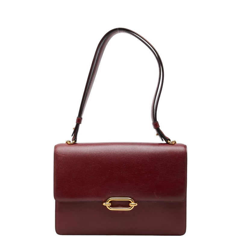 エルメス フォンスベル ショルダーバッグ ワインレッド系 ボックスカーフ レディース HERMES 【中古】