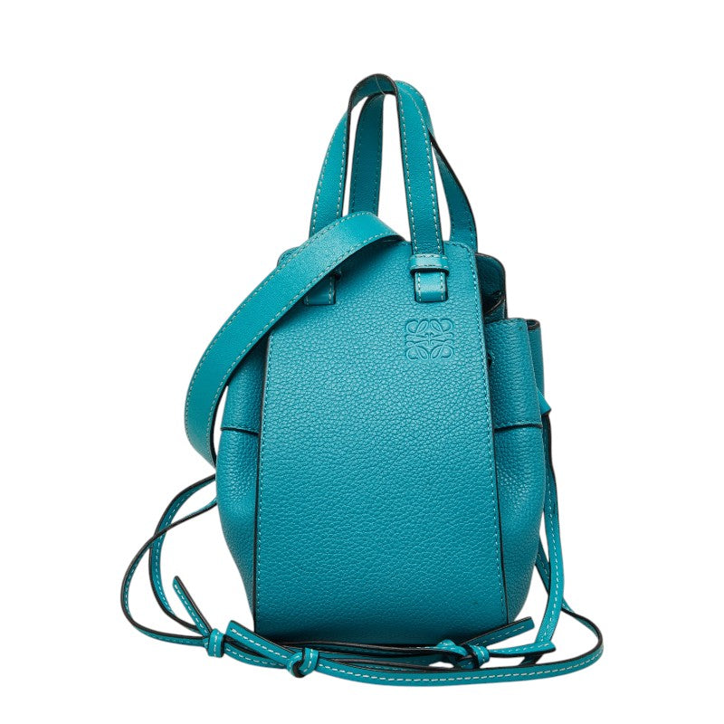ロエベ ハンモック ミニ ハンドバッグ ショルダーバッグ 2WAY 061912 ブルー系 レザー レディース LOEWE 【中古】