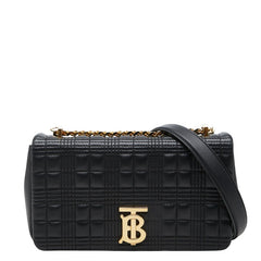 バーバリー TB ローラ キルティング チェーンショルダーバッグ ブラック レザー レディース BURBERRY 【中古】