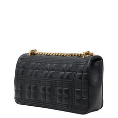 バーバリー TB ローラ キルティング チェーンショルダーバッグ ブラック レザー レディース BURBERRY 【中古】