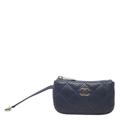 シャネル マトラッセ ココマーク コインケース 小銭入れ ネイビー レザー レディース CHANEL 【中古】