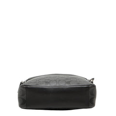 コーチ シグネチャー 斜め掛け ショルダーバッグ F54788 ブラック グレー PVC レザー レディース COACH 【中古】