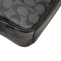 コーチ シグネチャー 斜め掛け ショルダーバッグ F54788 ブラック グレー PVC レザー レディース COACH 【中古】