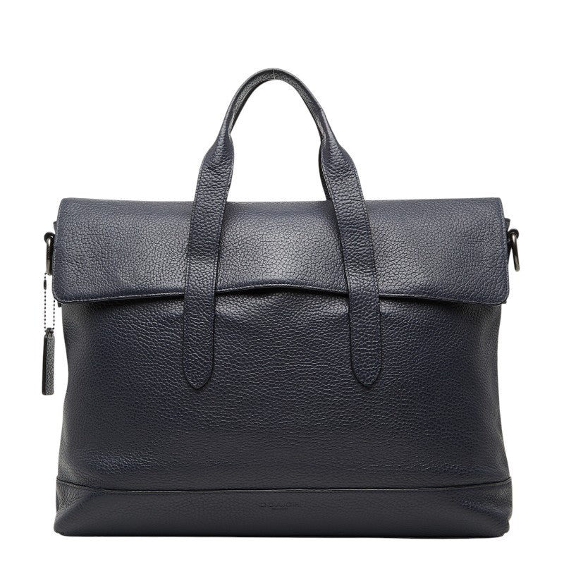コーチ ハンドバッグ ビジネスバッグ ネイビー レザー レディース COACH 【中古】