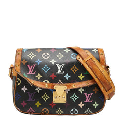 ルイ ヴィトン モノグラム マルチカラー ソローニュ ショルダーバッグ M92639 ブラック ブラウン PVC レザー レディース LOUIS VUITTON 【中古】