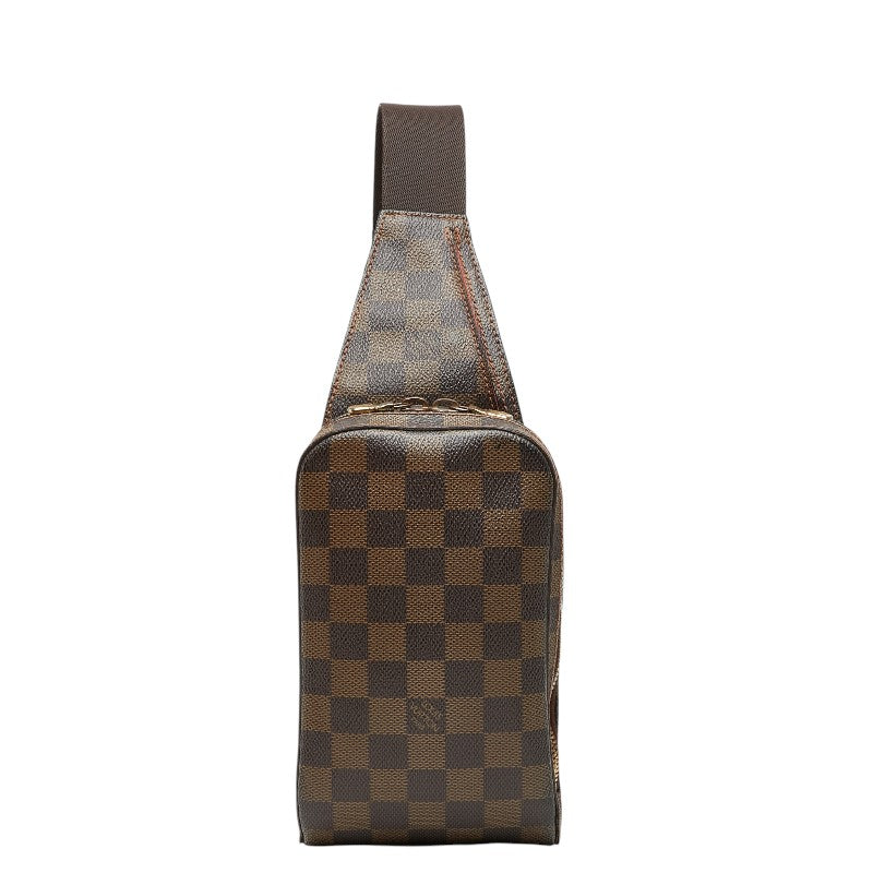 ルイ ヴィトン ダミエ ジェロニモス ボディバッグ ウエストバッグ N51994 ブラウン PVC レザー メンズ LOUIS VUITTON 【中古】