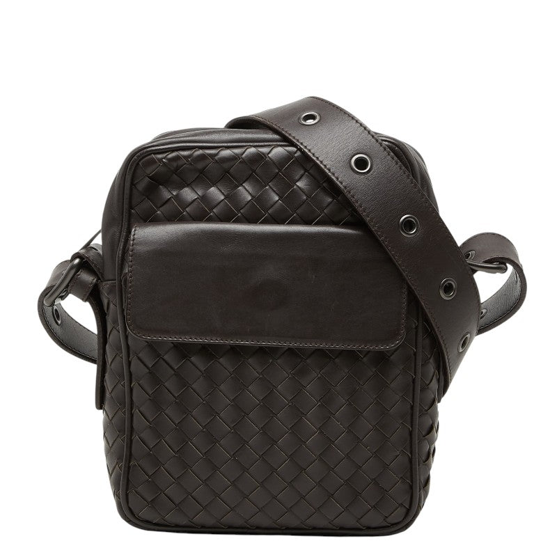 ボッテガヴェネタ イントレチャート ショルダーバッグ 163313 ブラウン レザー レディース BOTTEGAVENETA 【中古】