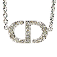 ディオール CDロゴ ネックレス シルバー メタル ラインストーン レディース Dior 【中古】