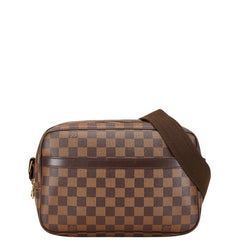 ルイ ヴィトン ダミエ リポーターPM 斜め掛け ショルダーバッグ N45253 ブラウン PVC レザー レディース LOUIS VUITTON 【中古】