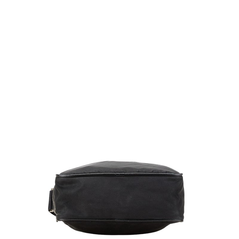 プラダ 三角ロゴプレート テスート ショルダーバッグ ブラック ナイロン レザー レディース PRADA 【中古】