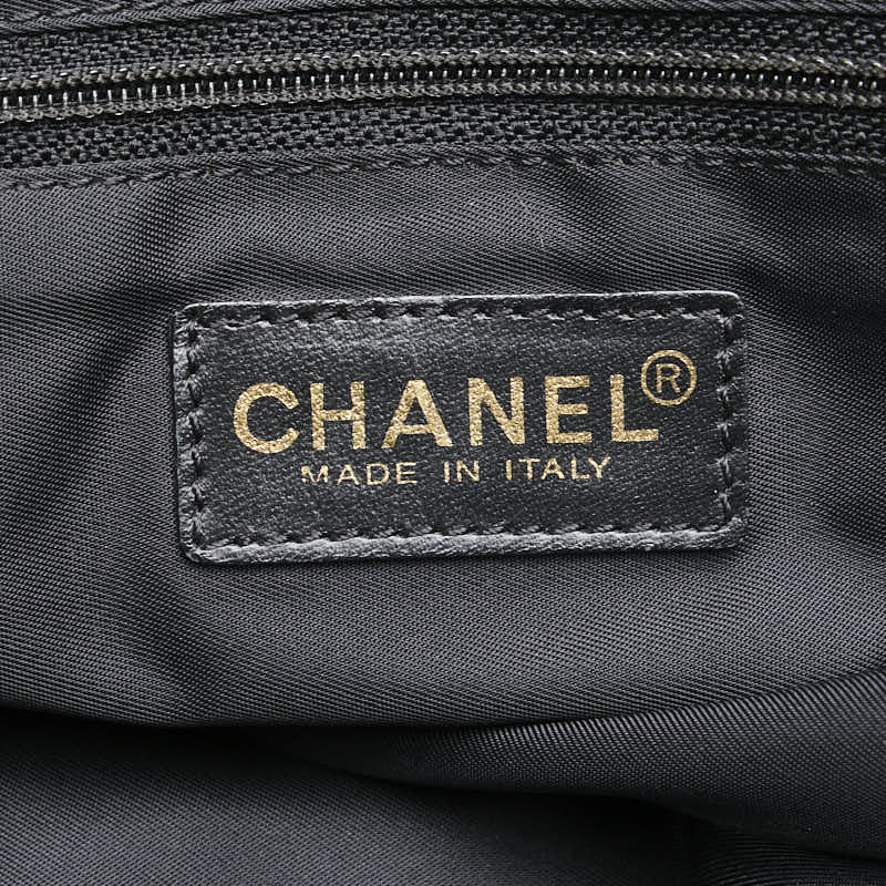 シャネル ニュートラベルライン トートMM ココマーク トートバッグ A15991 ブラック ナイロン レザー レディース CHANEL 【中古】