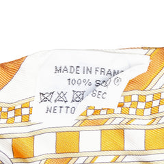 エルメス ツイリー BRIDES ET GRIS GRIS 馬勒とチャーム スカーフ キャラメル ホワイト ブロンズ シルク レディース HERMES 【中古】