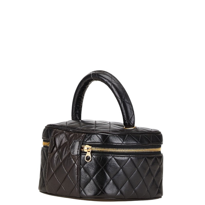 シャネル マトラッセ ココマーク バニティバッグ ブラック ラムスキン レディース CHANEL 【中古】
