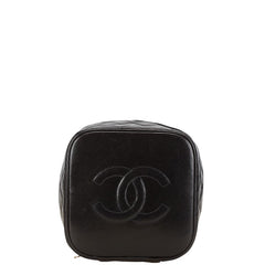 シャネル マトラッセ ココマーク バニティバッグ ブラック ラムスキン レディース CHANEL 【中古】