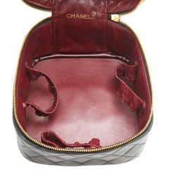 シャネル マトラッセ ココマーク バニティバッグ ブラック ラムスキン レディース CHANEL 【中古】