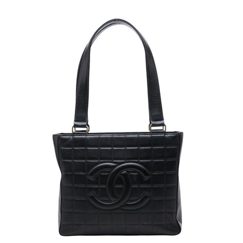 シャネル ココマーク チョコバー トートバッグ ショルダーバッグ ブラック ラムスキン レディース CHANEL 【中古】