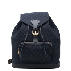 ルイ ヴィトン モノグラム ミニ モンスリGM リュック バックパック M92455 ネイビー キャンバス レザー レディース LOUIS VUITTON 【中古】
