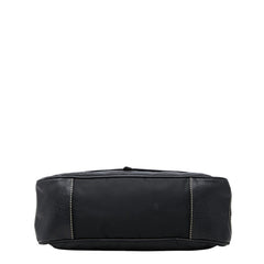 プラダ 三角ロゴプレート ワンショルダーバッグ ブラック ナイロン レザー レディース PRADA 【中古】