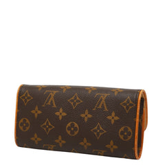 ルイ ヴィトン モノグラム ポシェット ツインPM ポーチ M51854 ブラウン PVC レザー レディース LOUIS VUITTON 【中古】